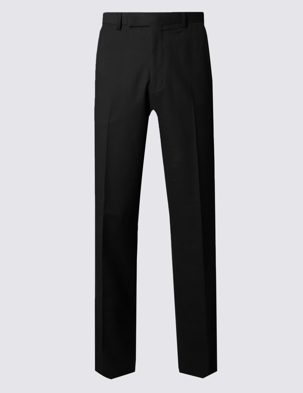 Black Regular Fit Wool Suit Trousers 2 of 4