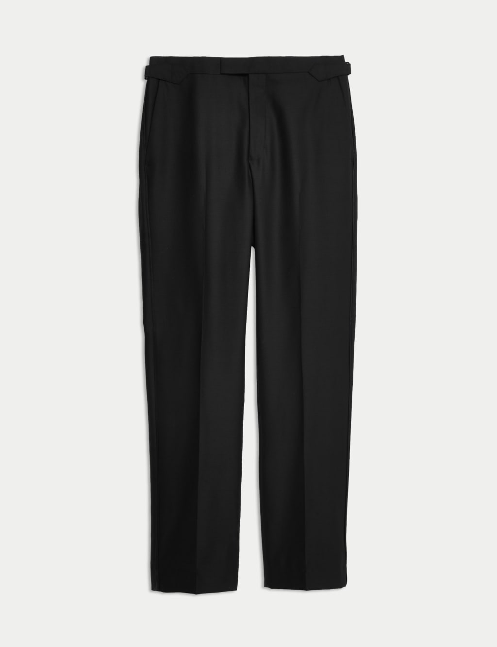 Regular Fit British Pure Wool Tuxedo Trousers