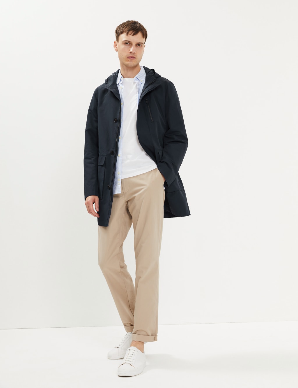Cotton Blend Technical Hooded Parka 1 of 12