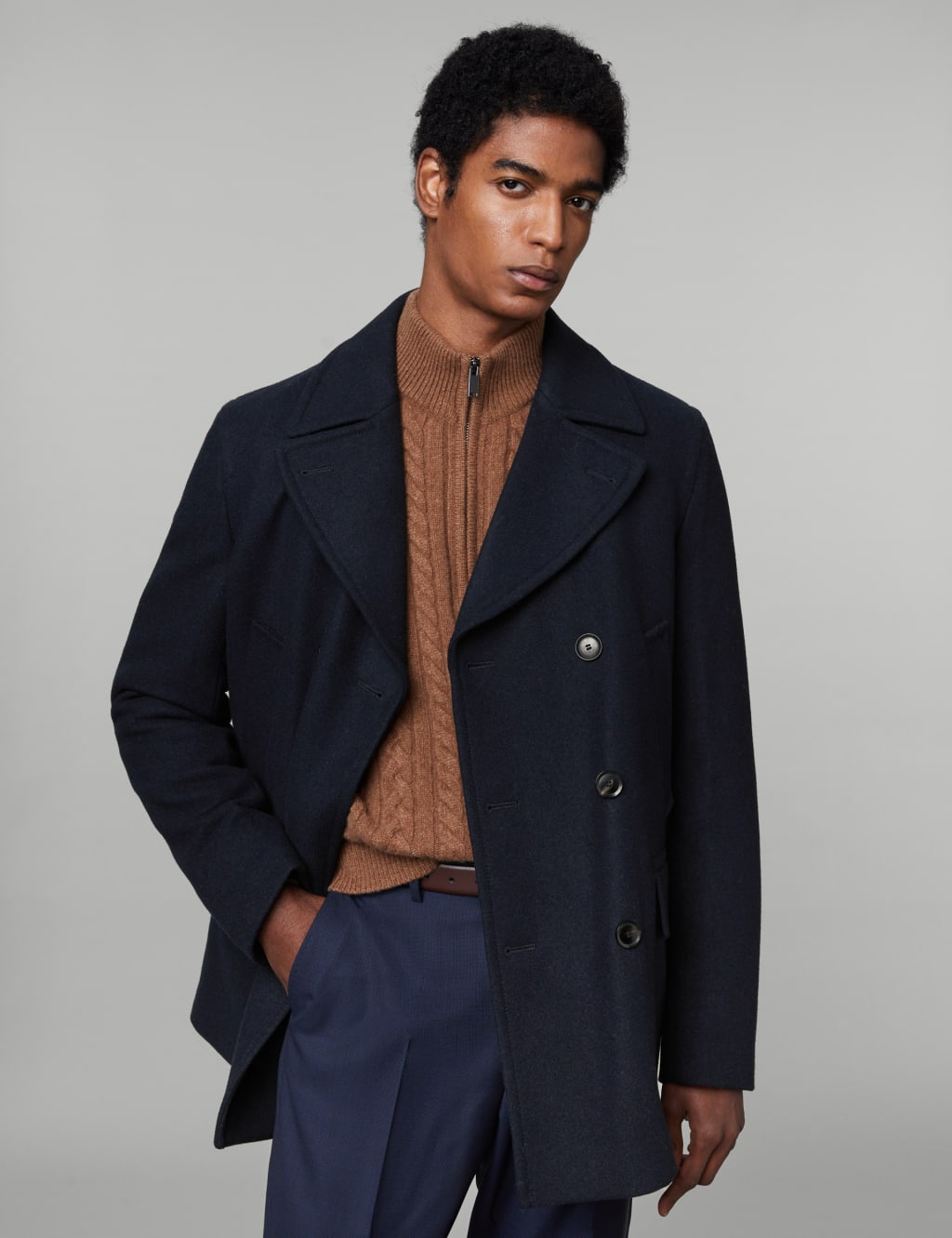 Merino wool peacoat online
