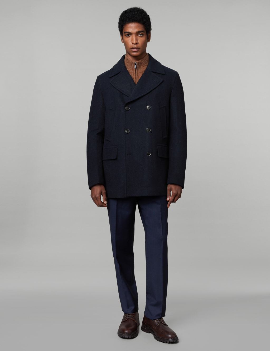 Pure Wool Peacoat JAEGER M S