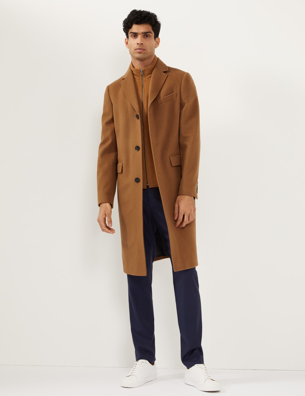 Italian Wool with Cashmere Overcoat with Zip Out Bib JAEGER M S