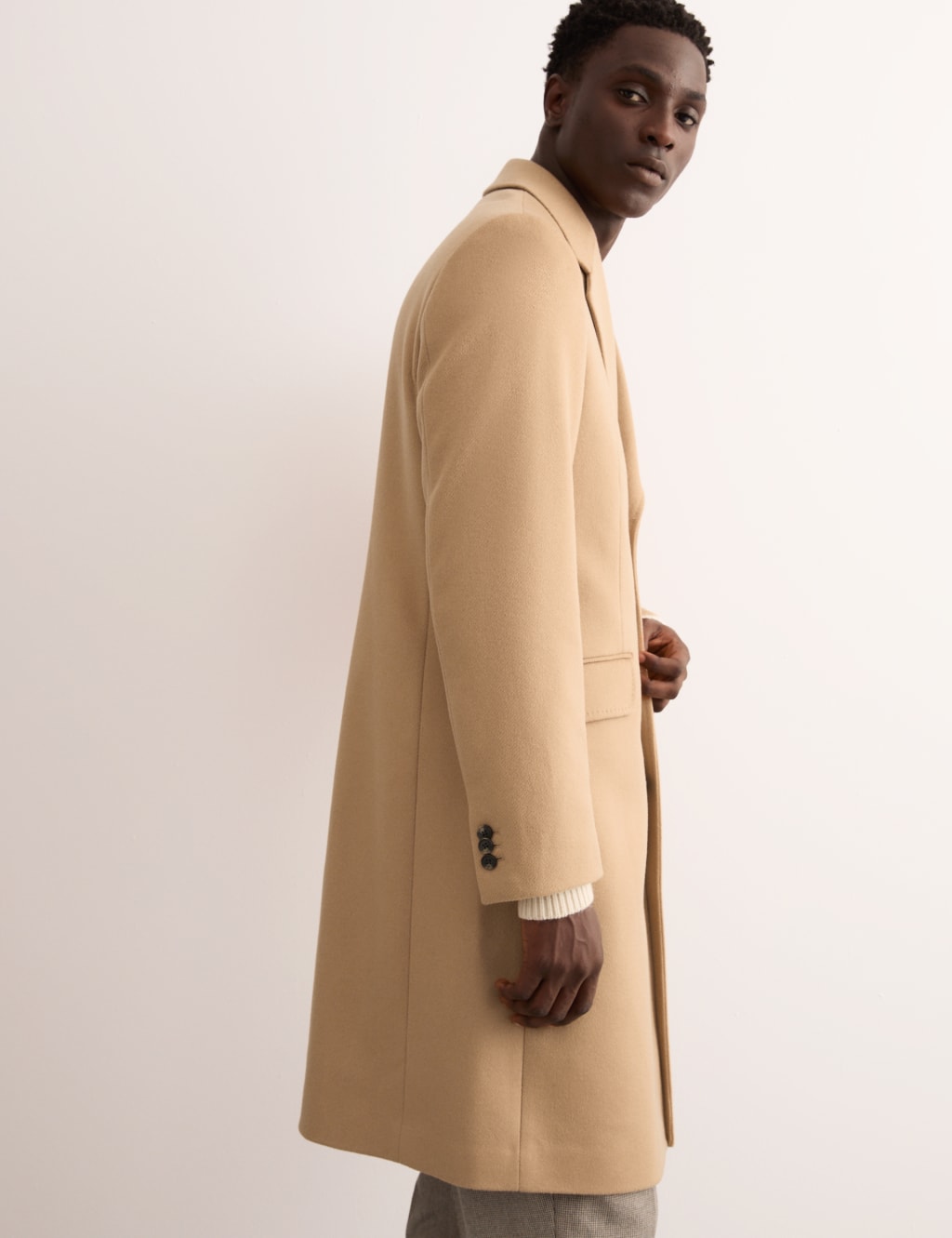Italian Wool & Cashmere Blend Revere Coat 7 of 8