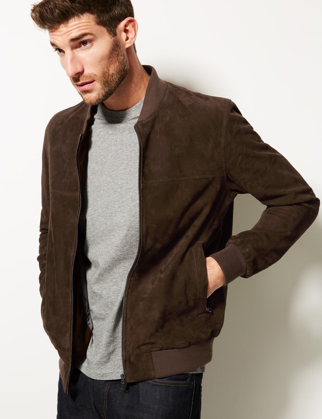 M&s mens suede jacket clearance