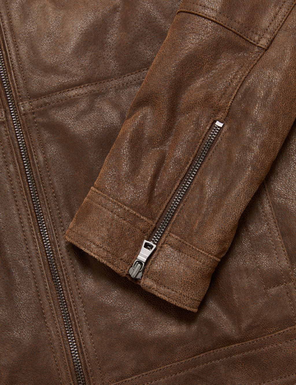 Leather Double Collar Biker Jacket 8 of 10