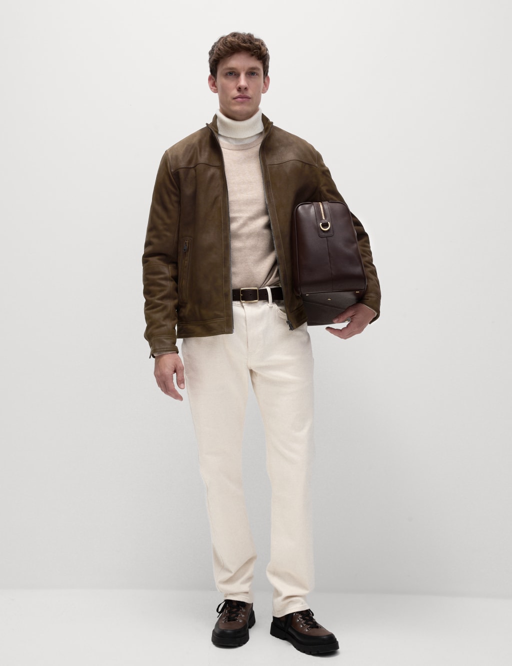 M&s leather jacket on sale