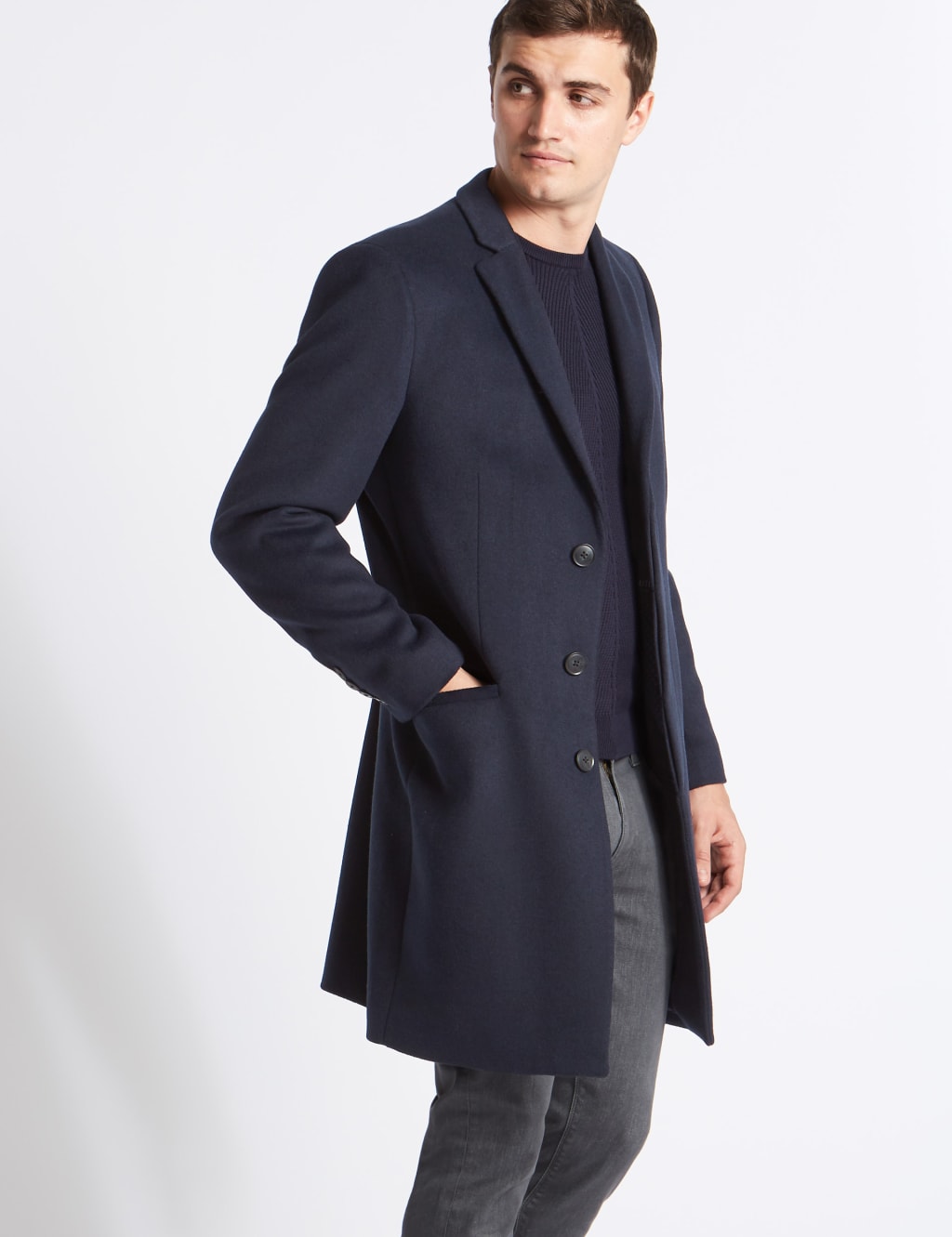 Wool Blend Revere Overcoat Limited Edition M S