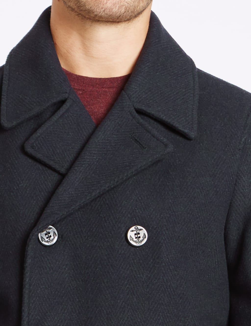 Marks and spencer mens pea coat top