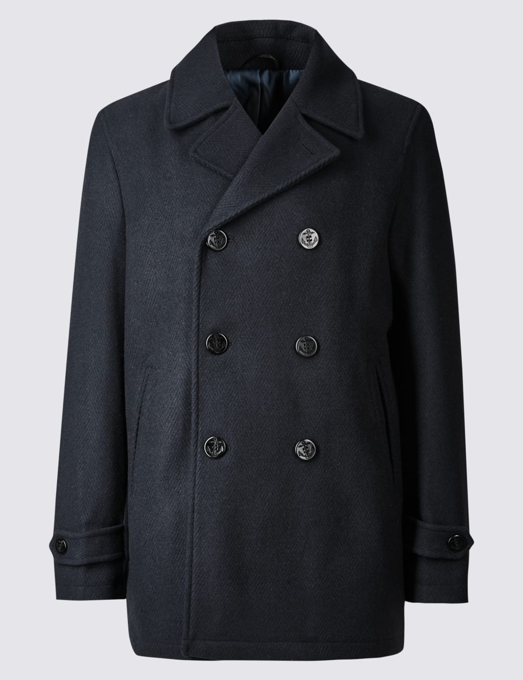 M and s mens pea coat top
