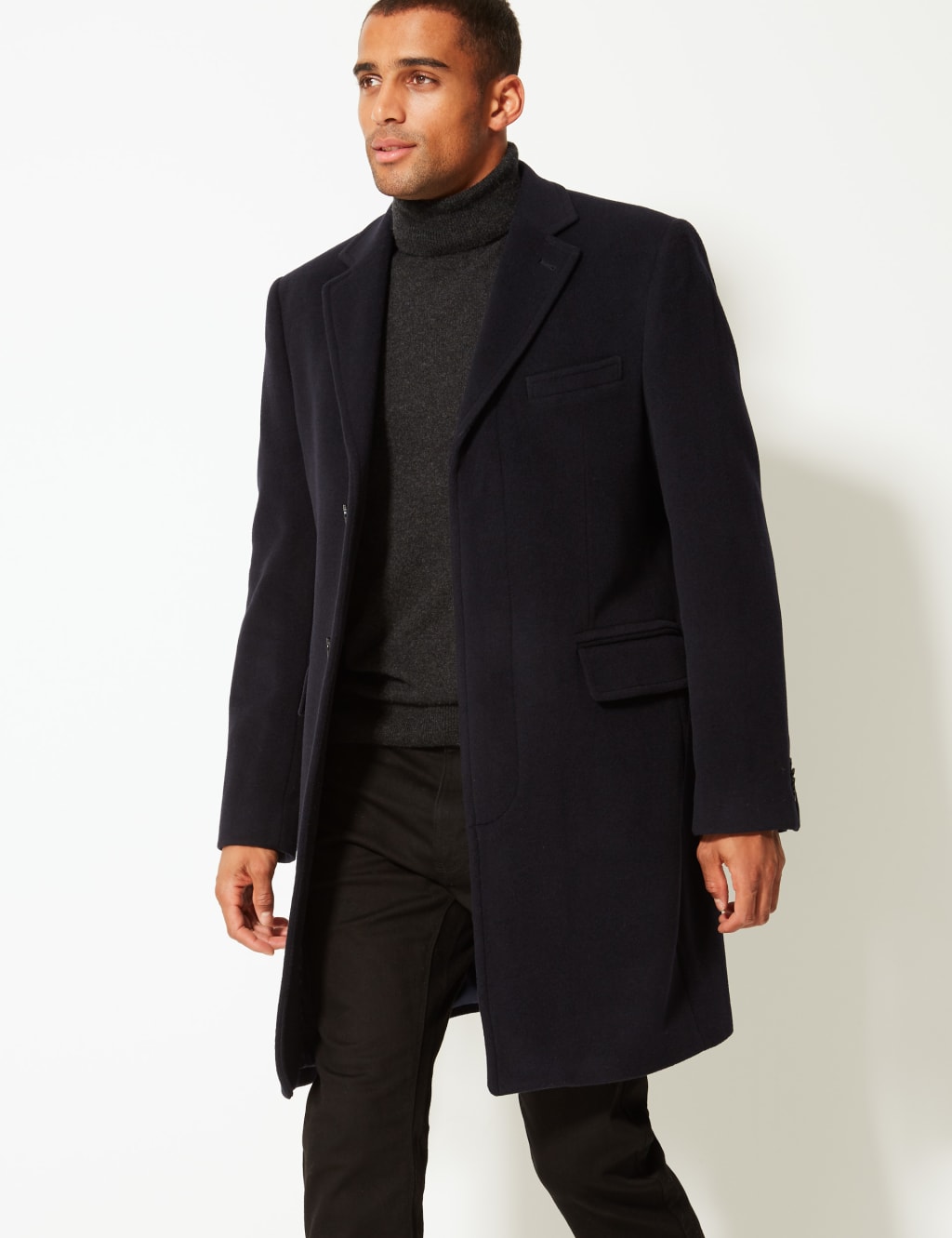 Italian Wool Overcoat with Cashmere M S Collection Luxury M S