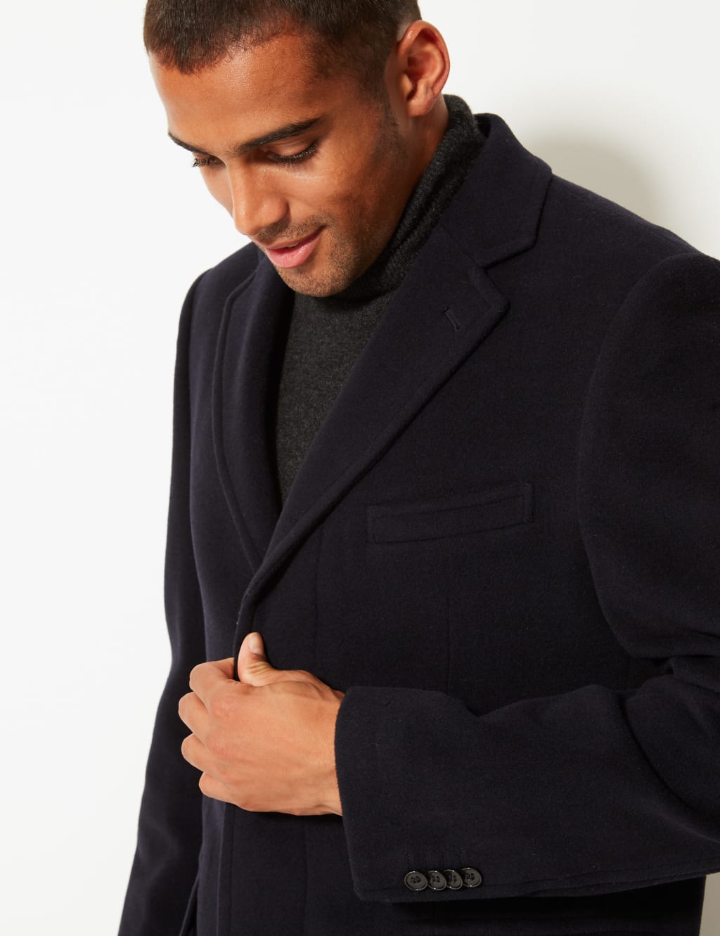 M&s mens overcoat best sale
