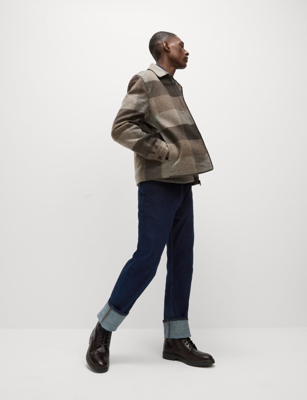 Check Zip Up Jacket M S Collection M S