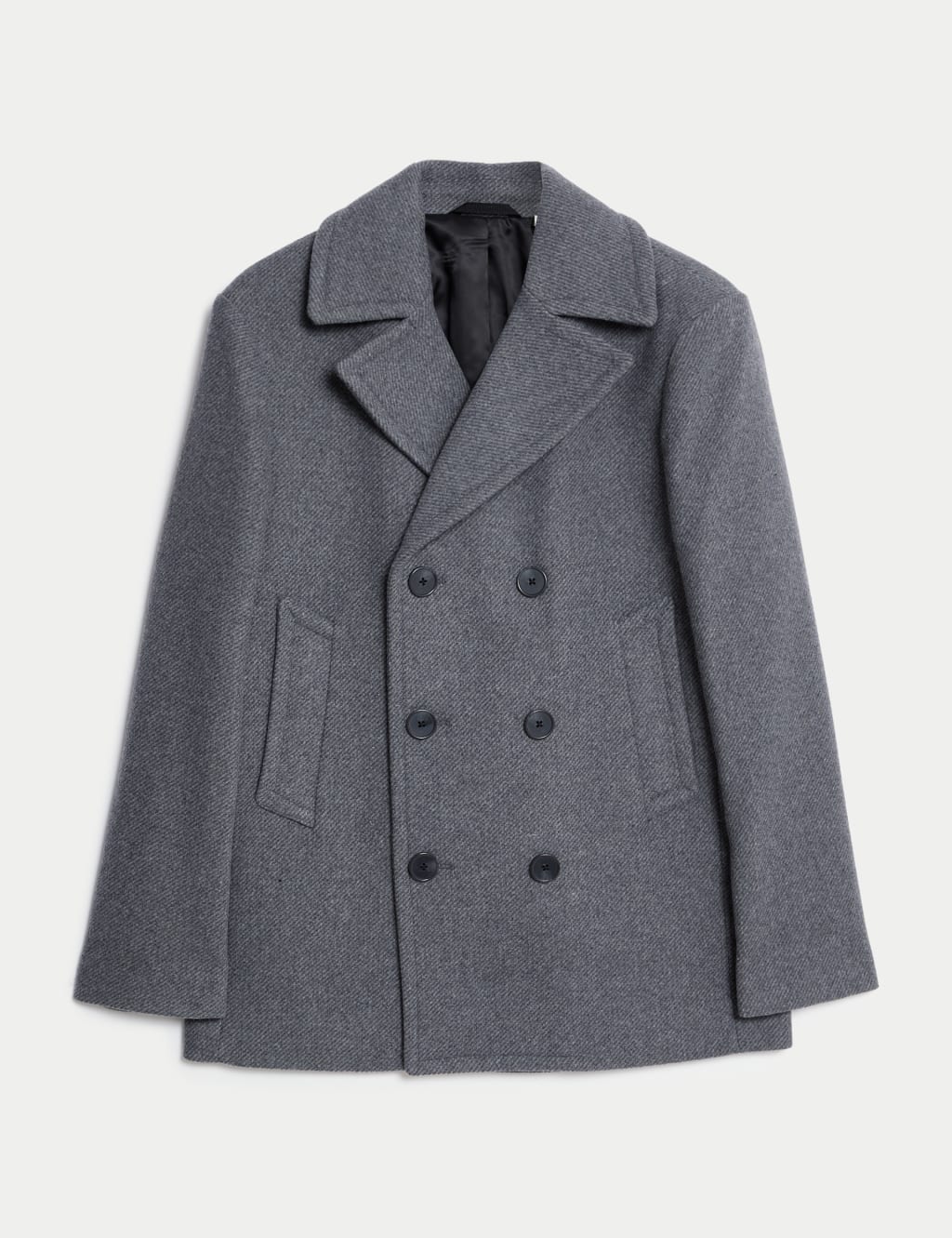 Double Breasted Revere Peacoat M S Collection M S