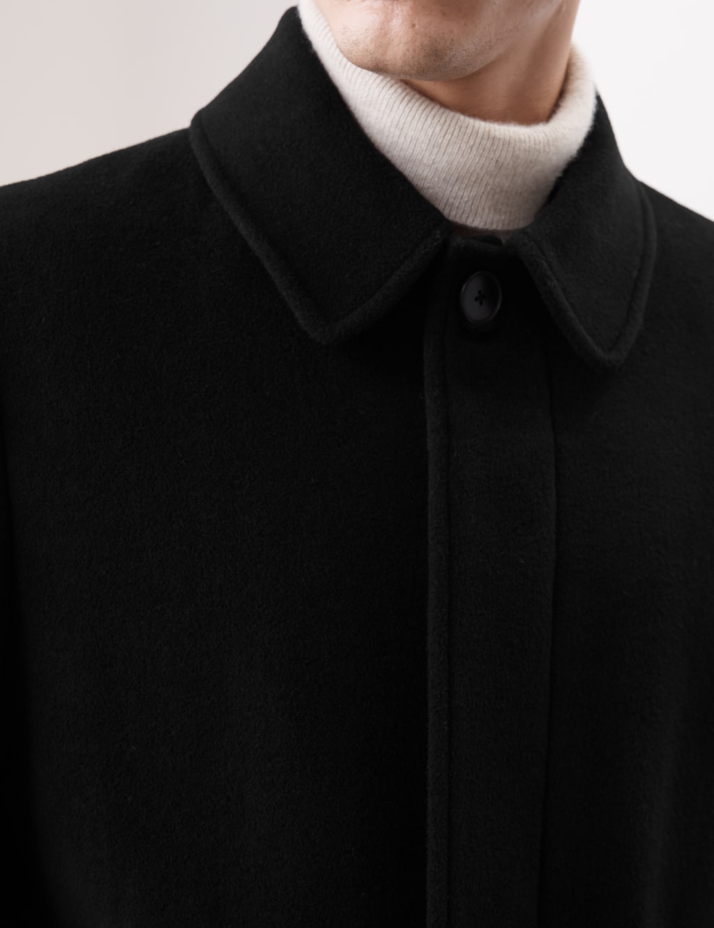 Wool Rich Collar Coat with Cashmere