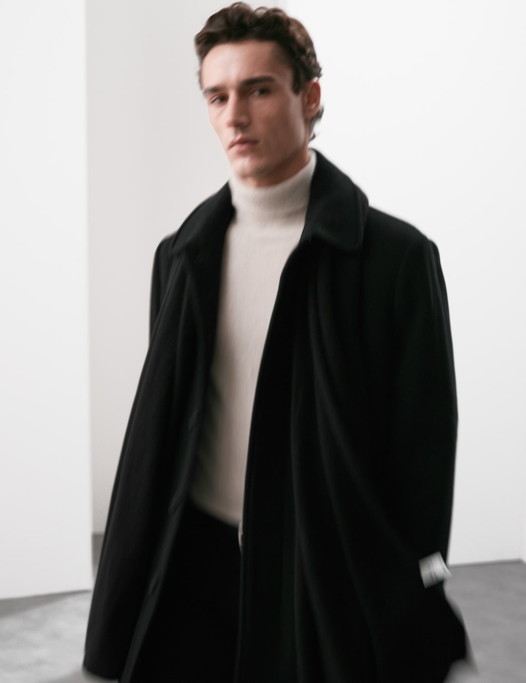 Wool collar coat cheap