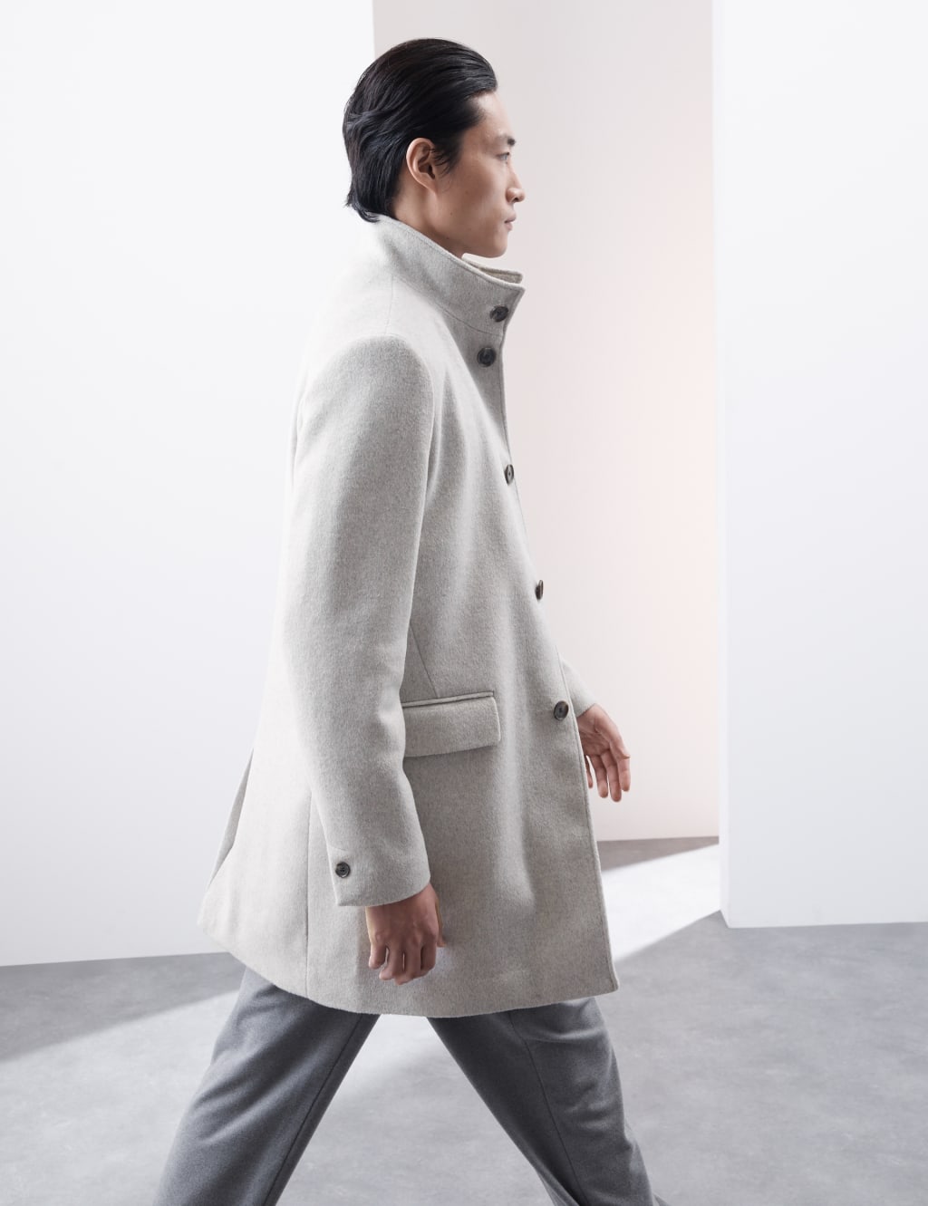 Wool Blend Funnel Neck Coat Autograph M S