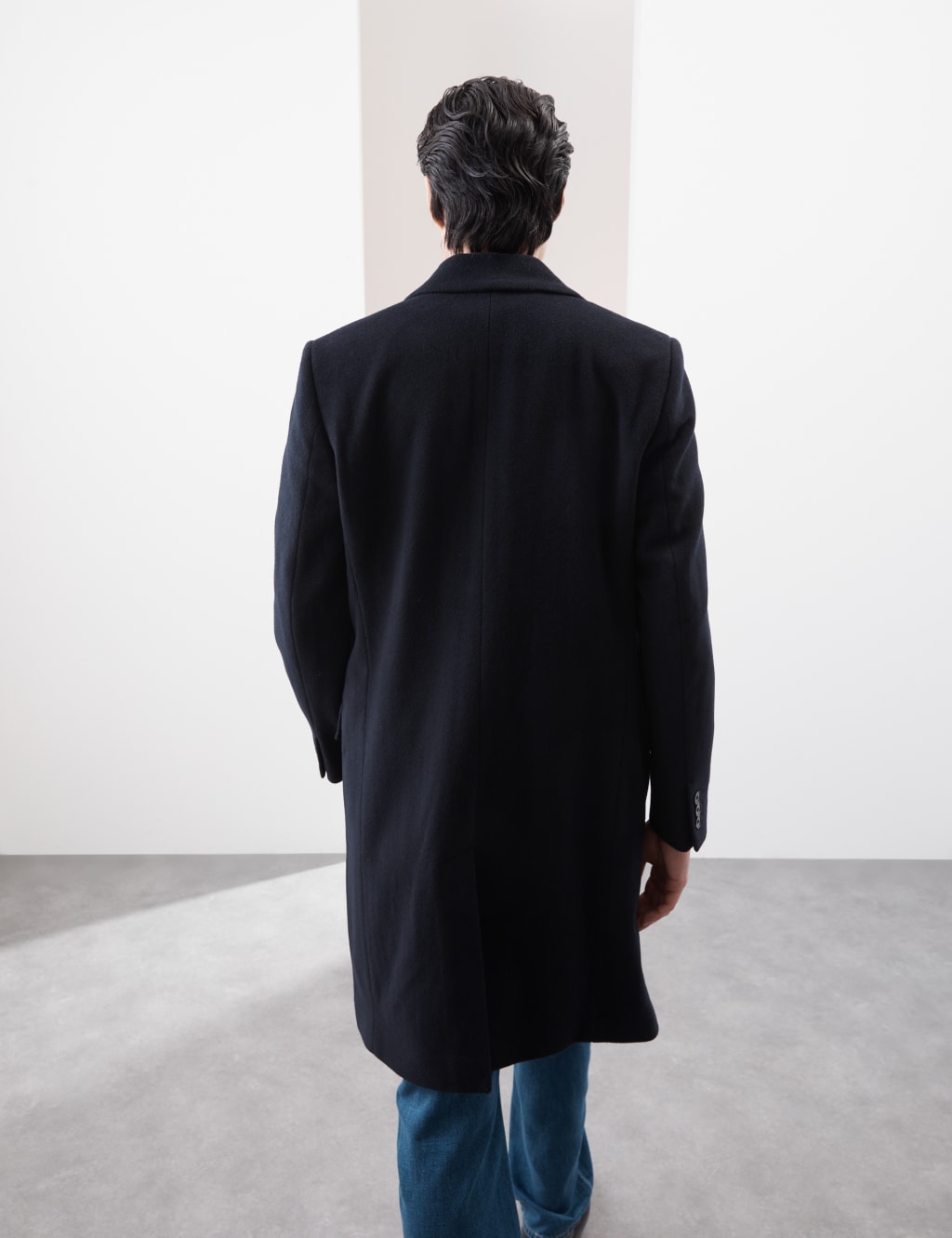 Wool Rich Revere Coat with Cashmere Autograph M S