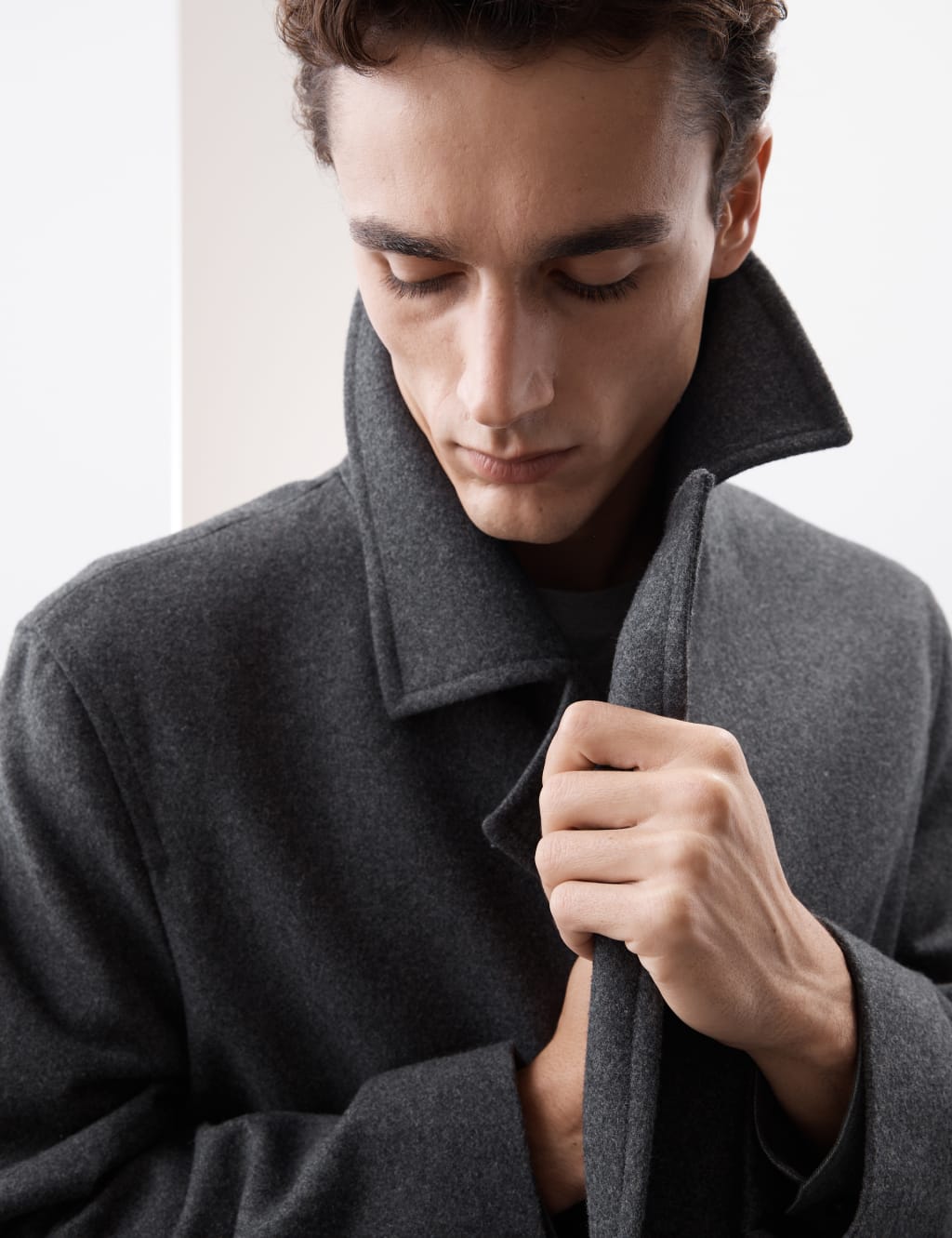 Wool Rich Double Breasted Revere Coat