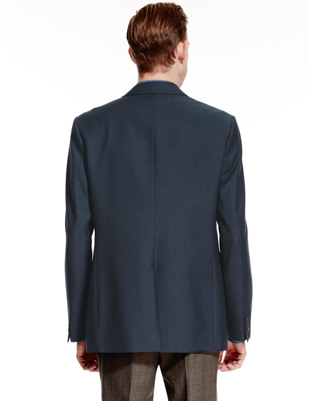 Big Tall 2 Button Textured Blazer with Wool M S Collection M S