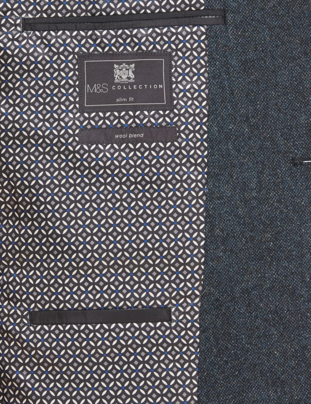Slim Fit 1 Button Textured Jacket with Wool 7 of 8