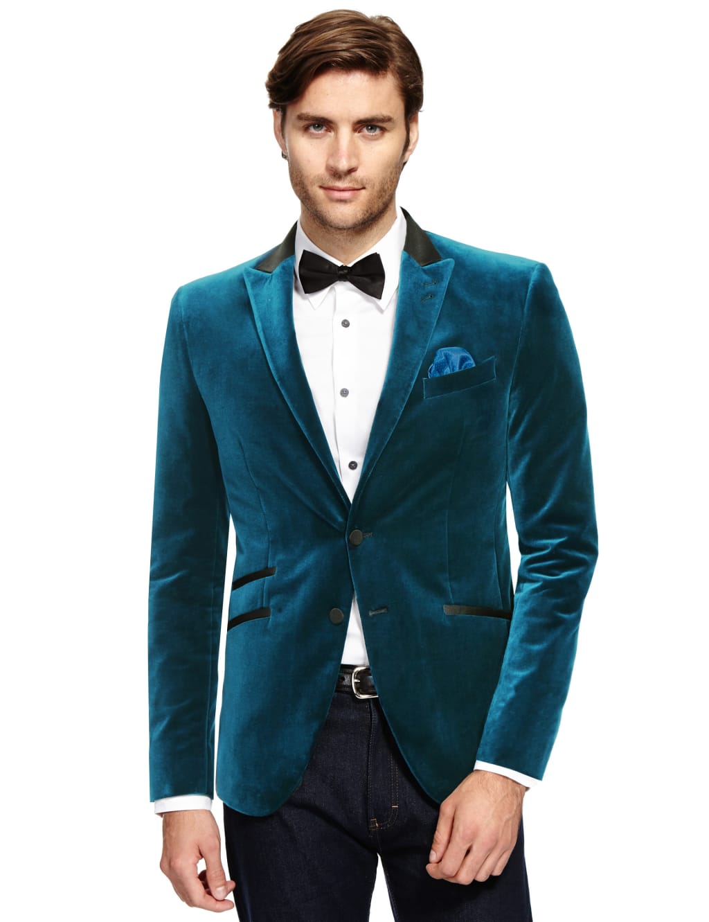 Pure Cotton 2 Button Velvet Jacket 1 of 4