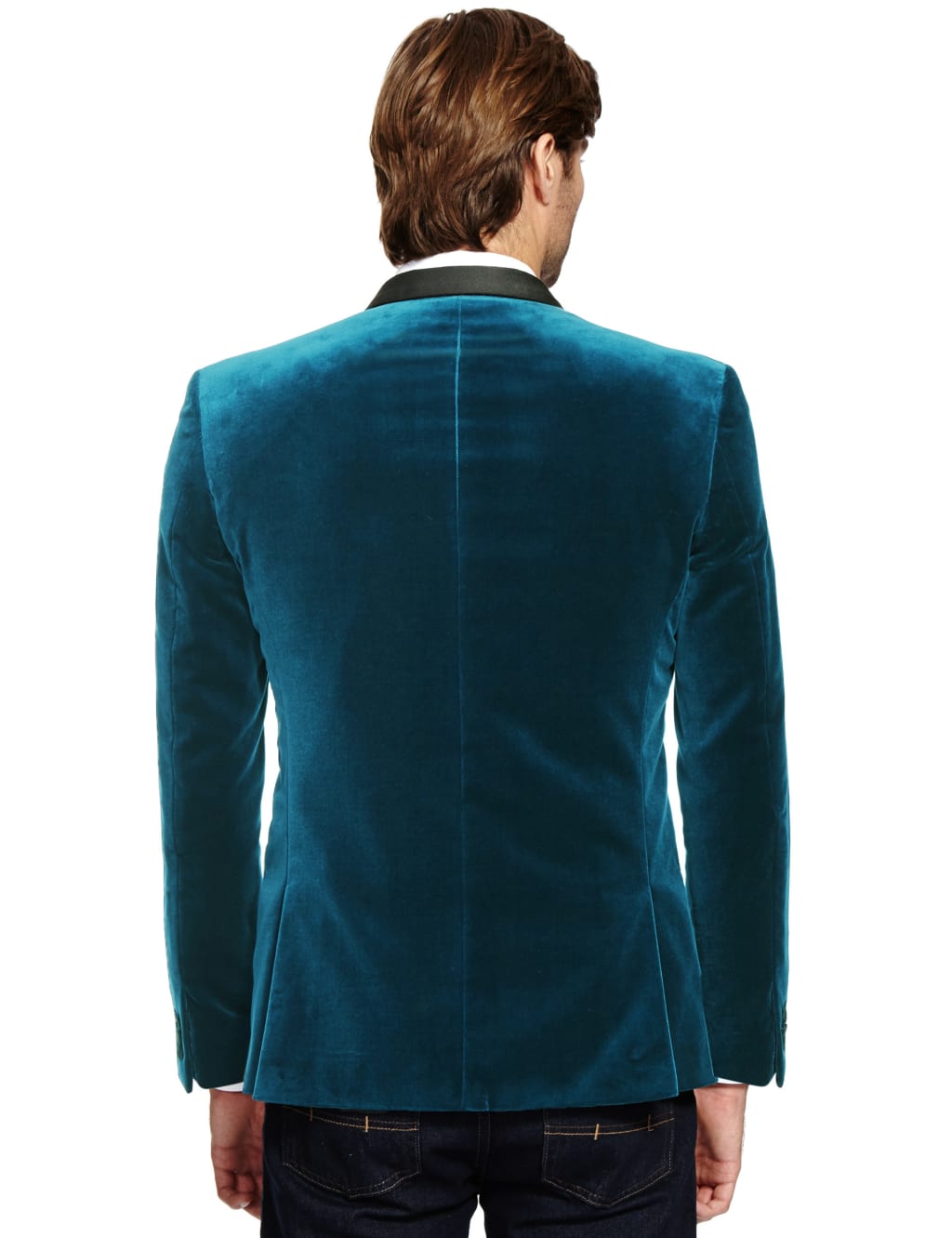 Pure Cotton 2 Button Velvet Jacket 3 of 4
