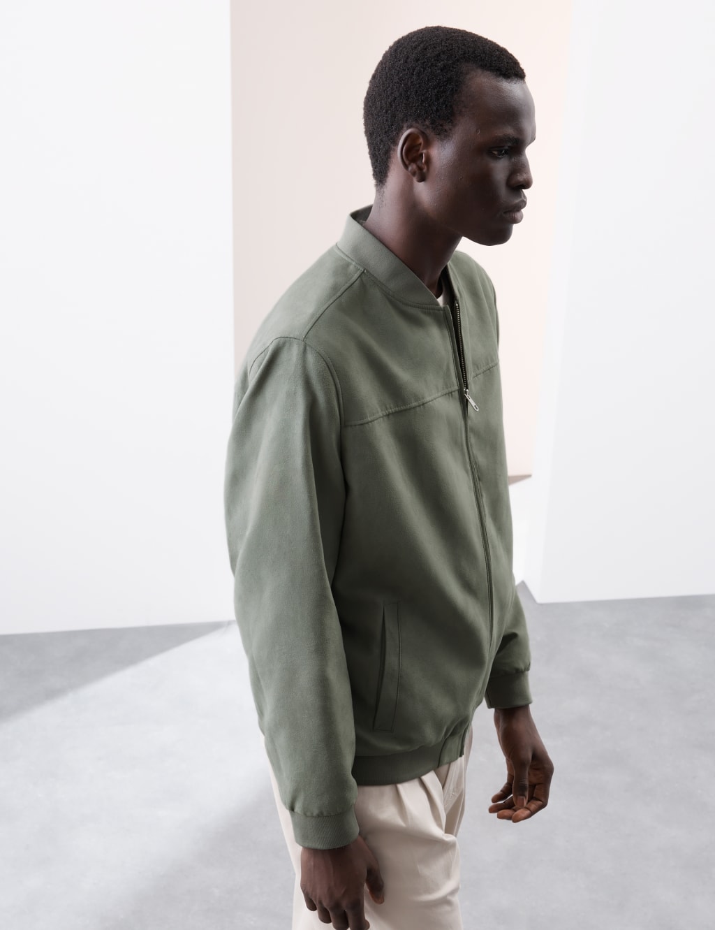Faux Suede Bomber Jacket 4 of 8