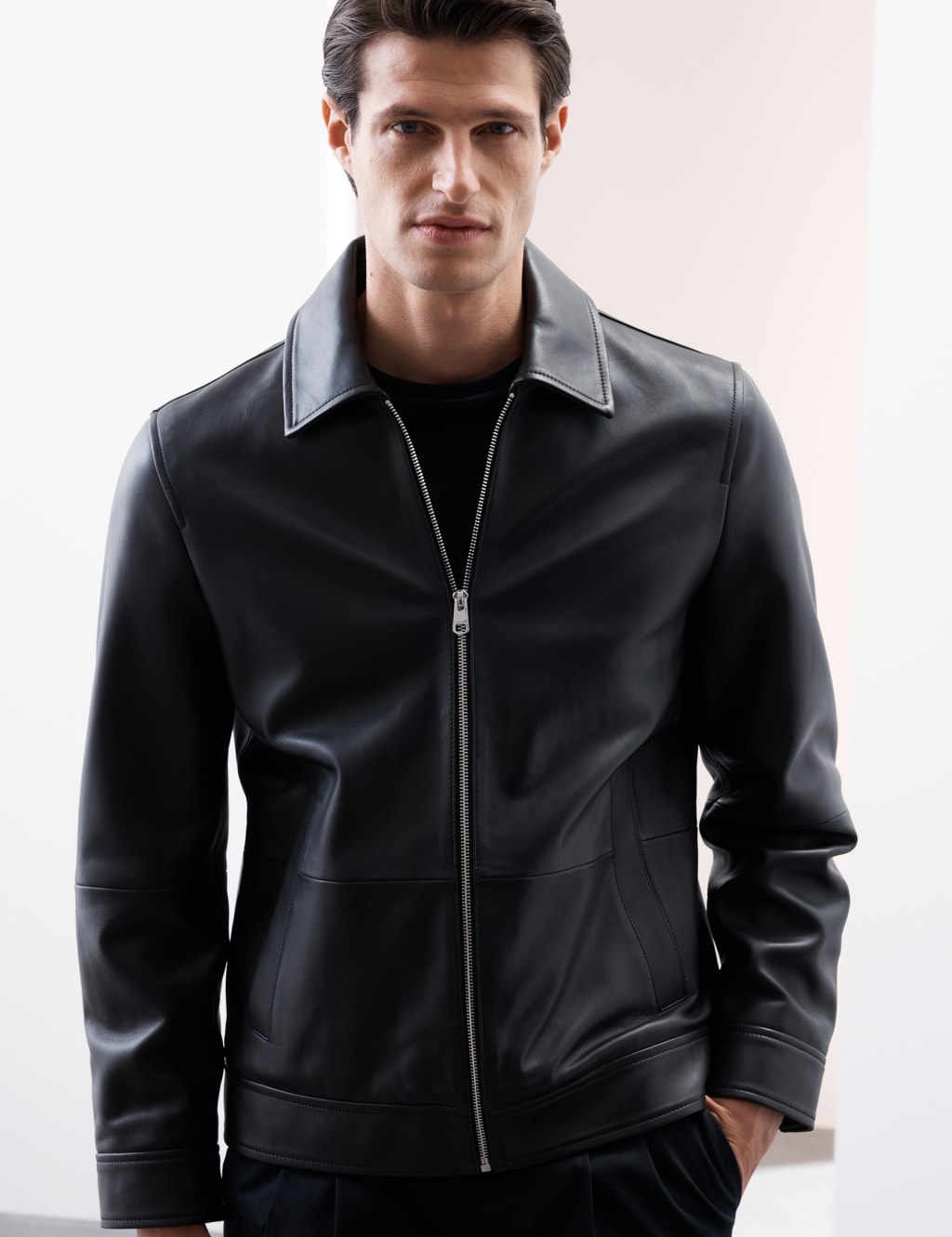 Leather Harrington Jacket 3 of 8