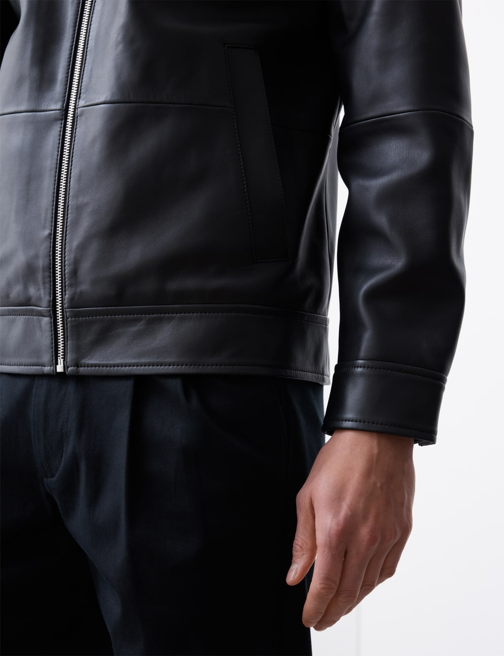 Leather Harrington Jacket 6 of 8