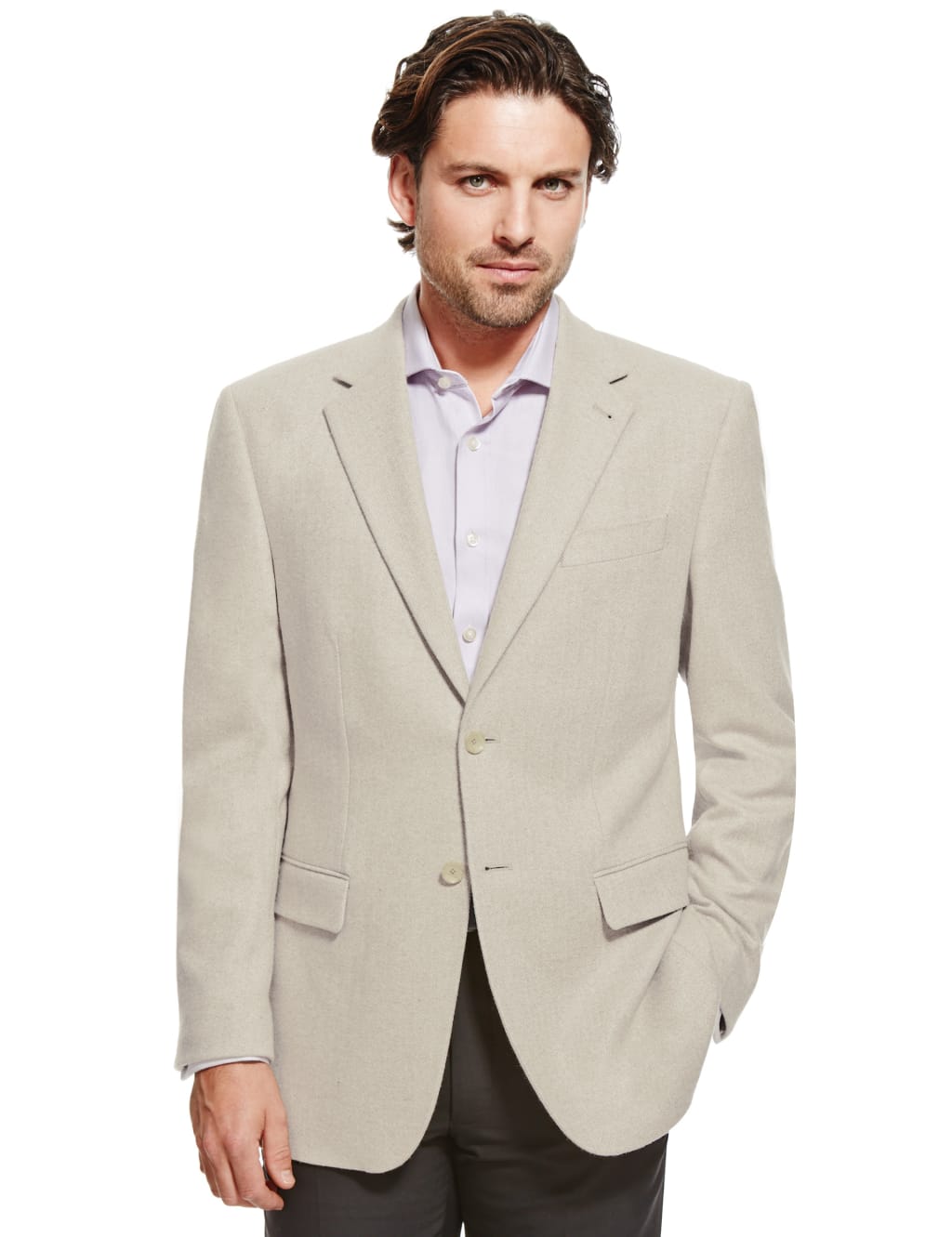 Luxury Pure Cashmere Herringbone Jacket Collezione M S