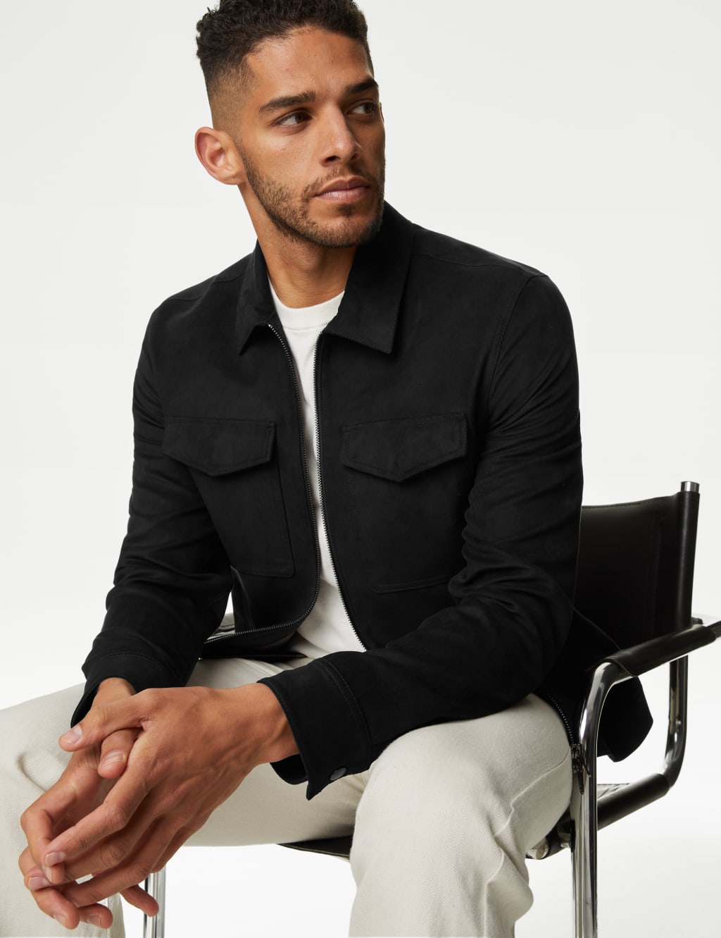 Faux suede harrington jacket store