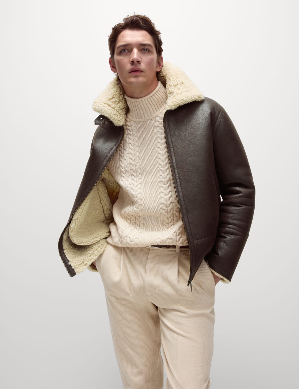 Marks and spencer aviator jacket discount