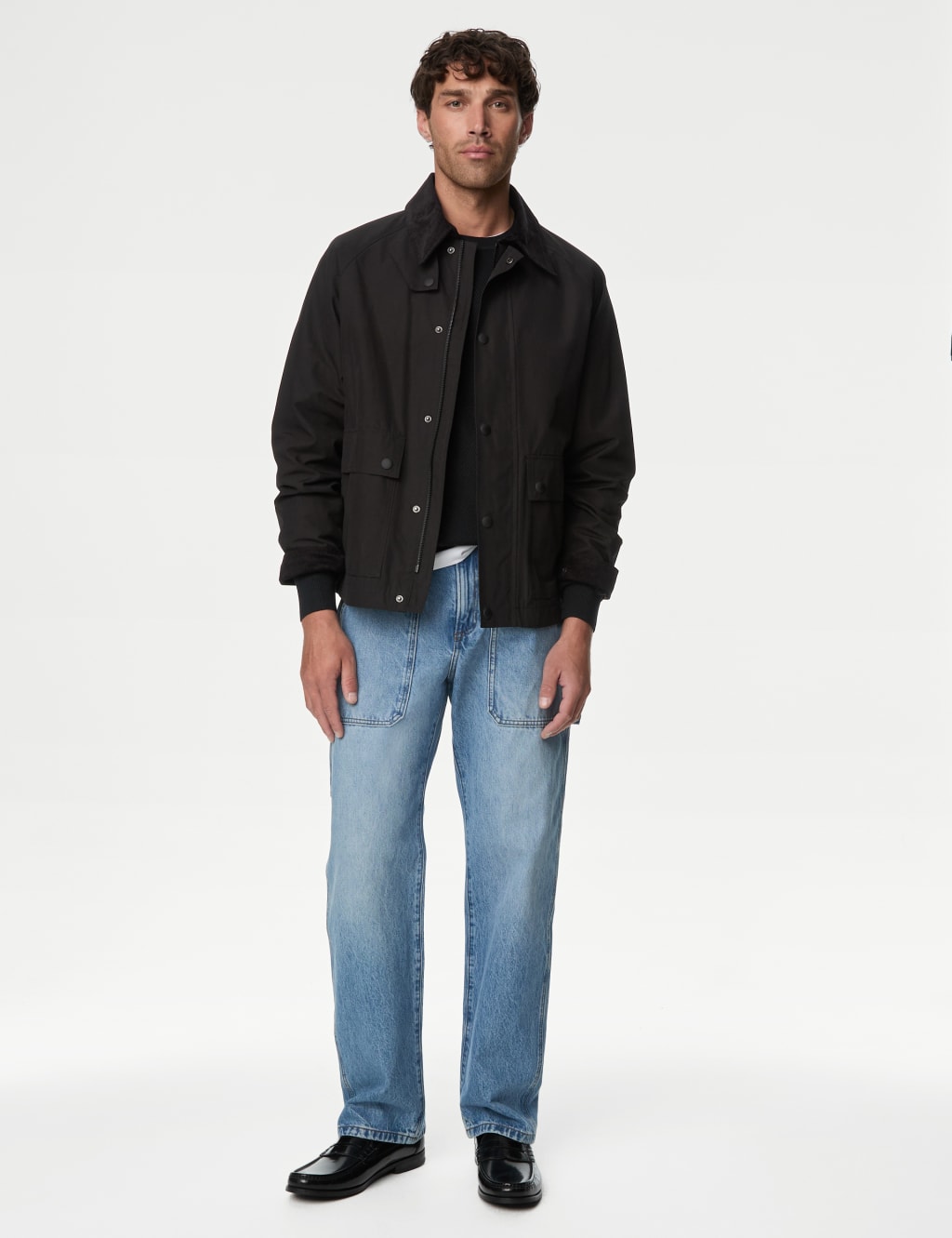 Cotton Blend Harrington Jacket with Stormwear