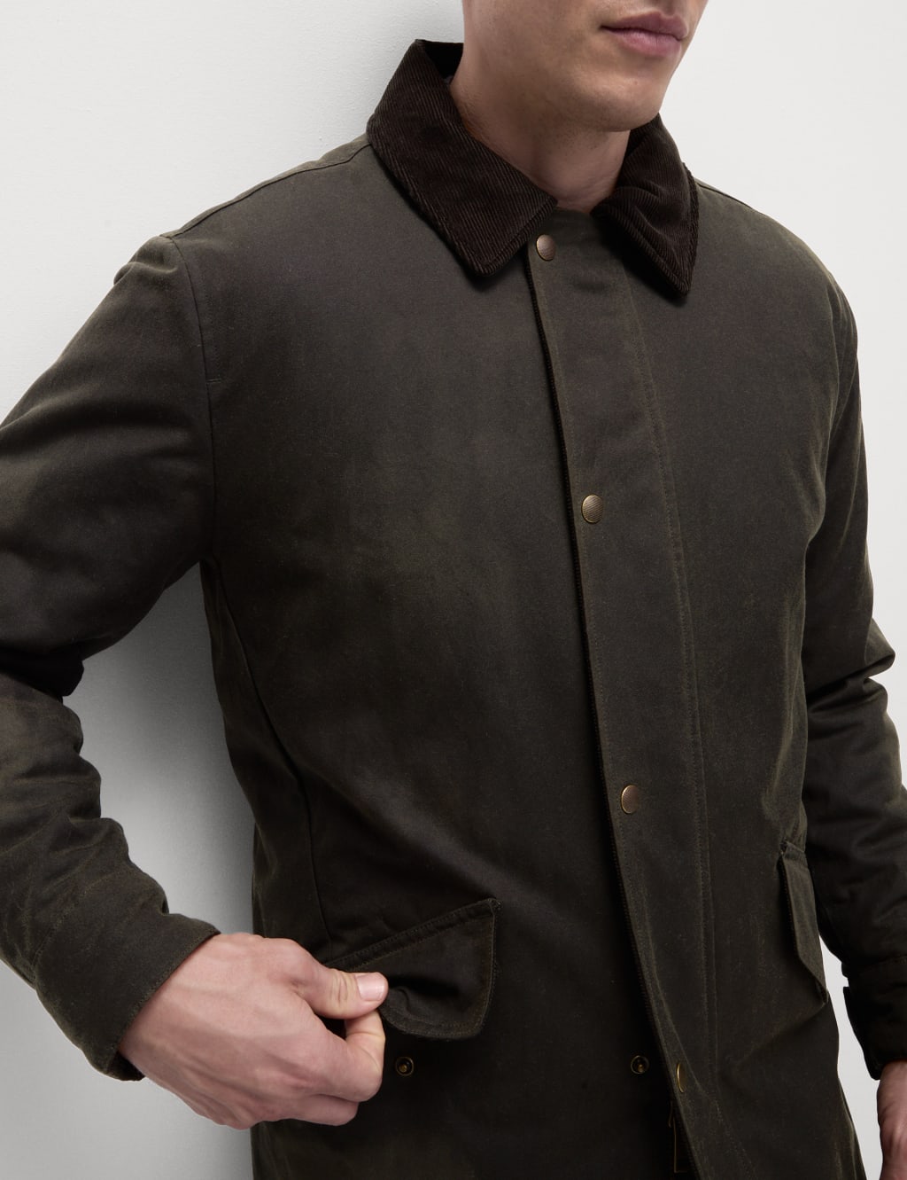 Pure Cotton Padded Wax Jacket M S Collection M S