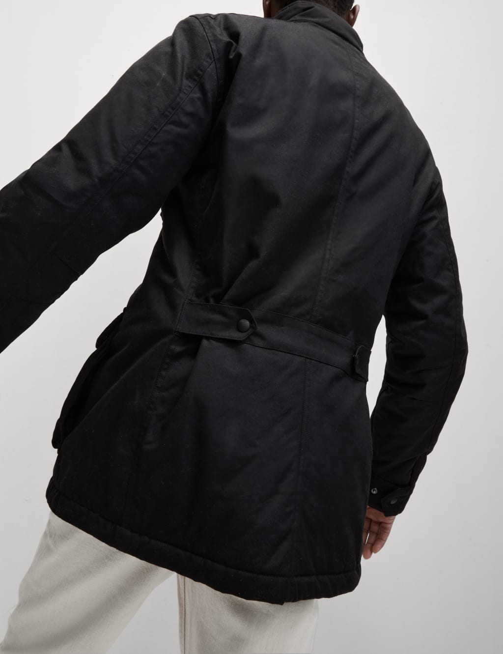 Pure Cotton Funnel Neck Wax Jacket M S Collection M S