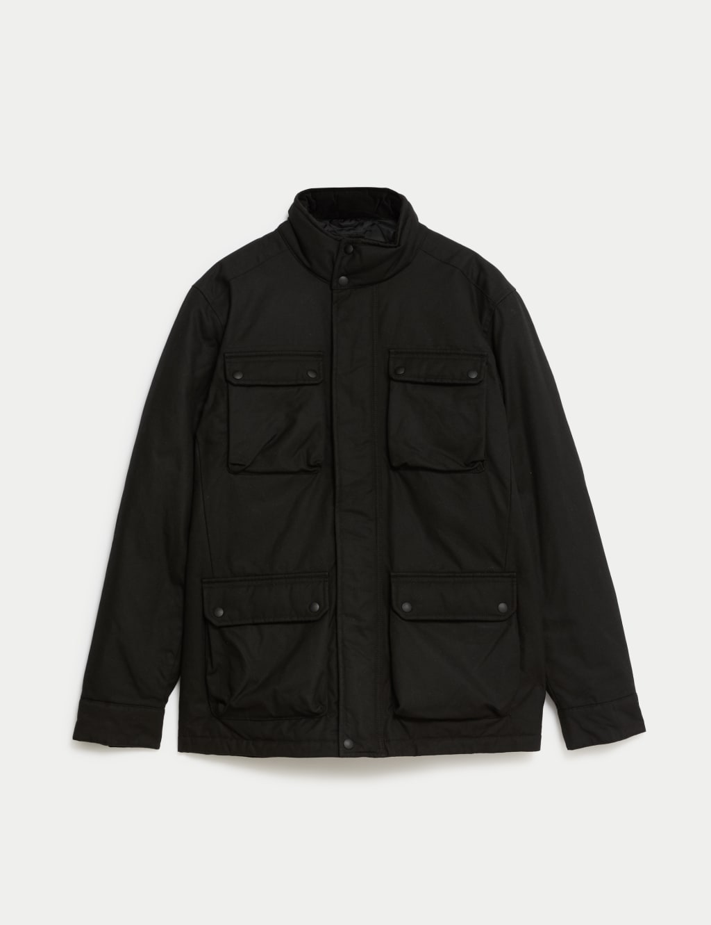 Pure Cotton Funnel Neck Wax Jacket