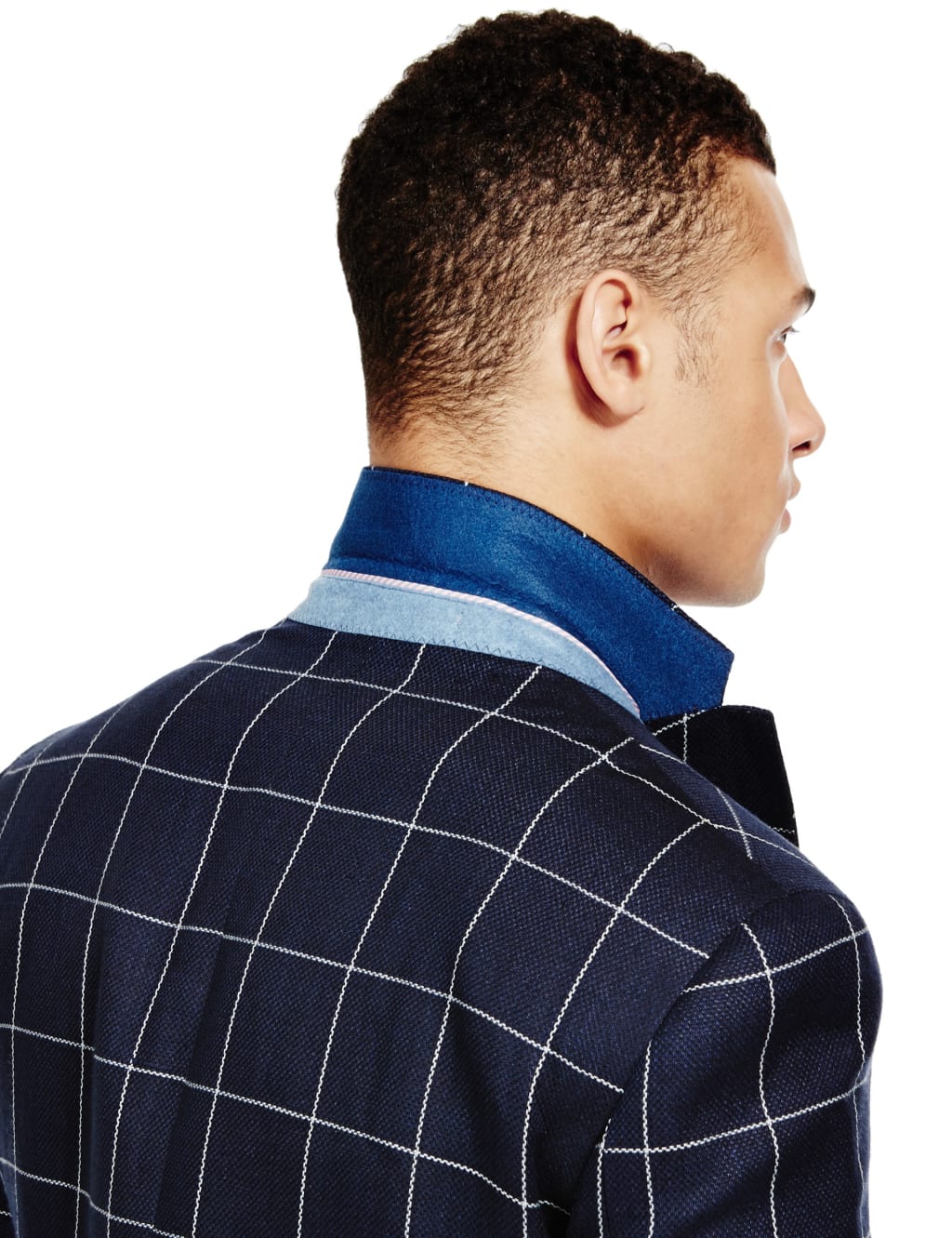 Linen Blend Tailored Fit 2 Button Windowpane Check Jacket 4 of 7