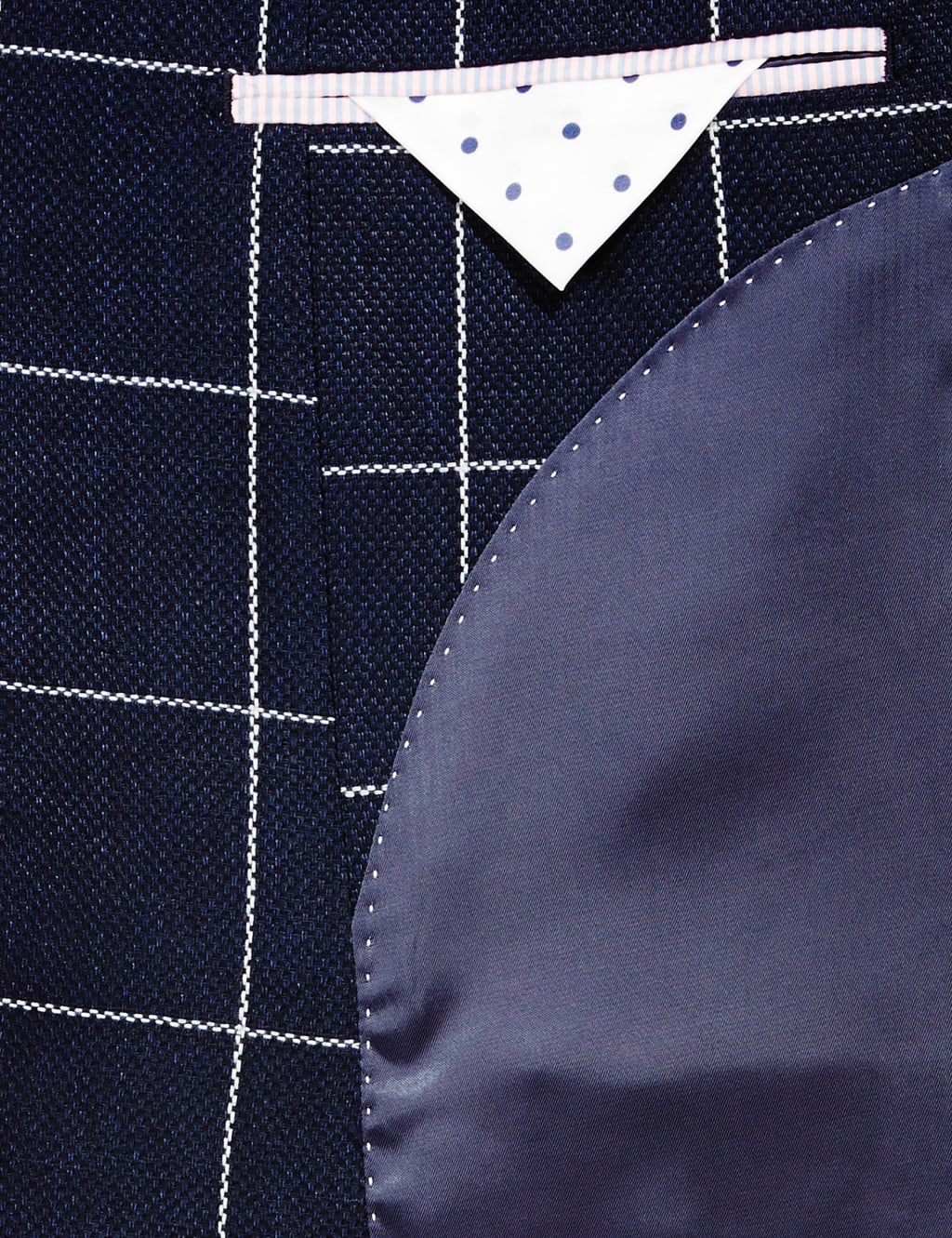 Linen Blend Tailored Fit 2 Button Windowpane Check Jacket 6 of 7
