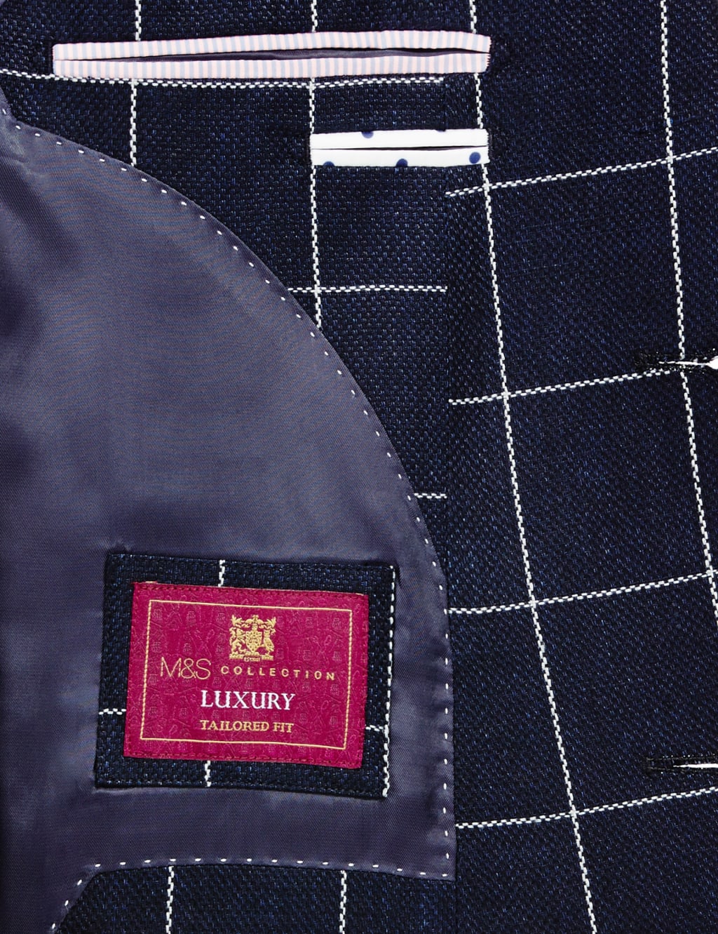 Linen Blend Tailored Fit 2 Button Windowpane Check Jacket 7 of 7