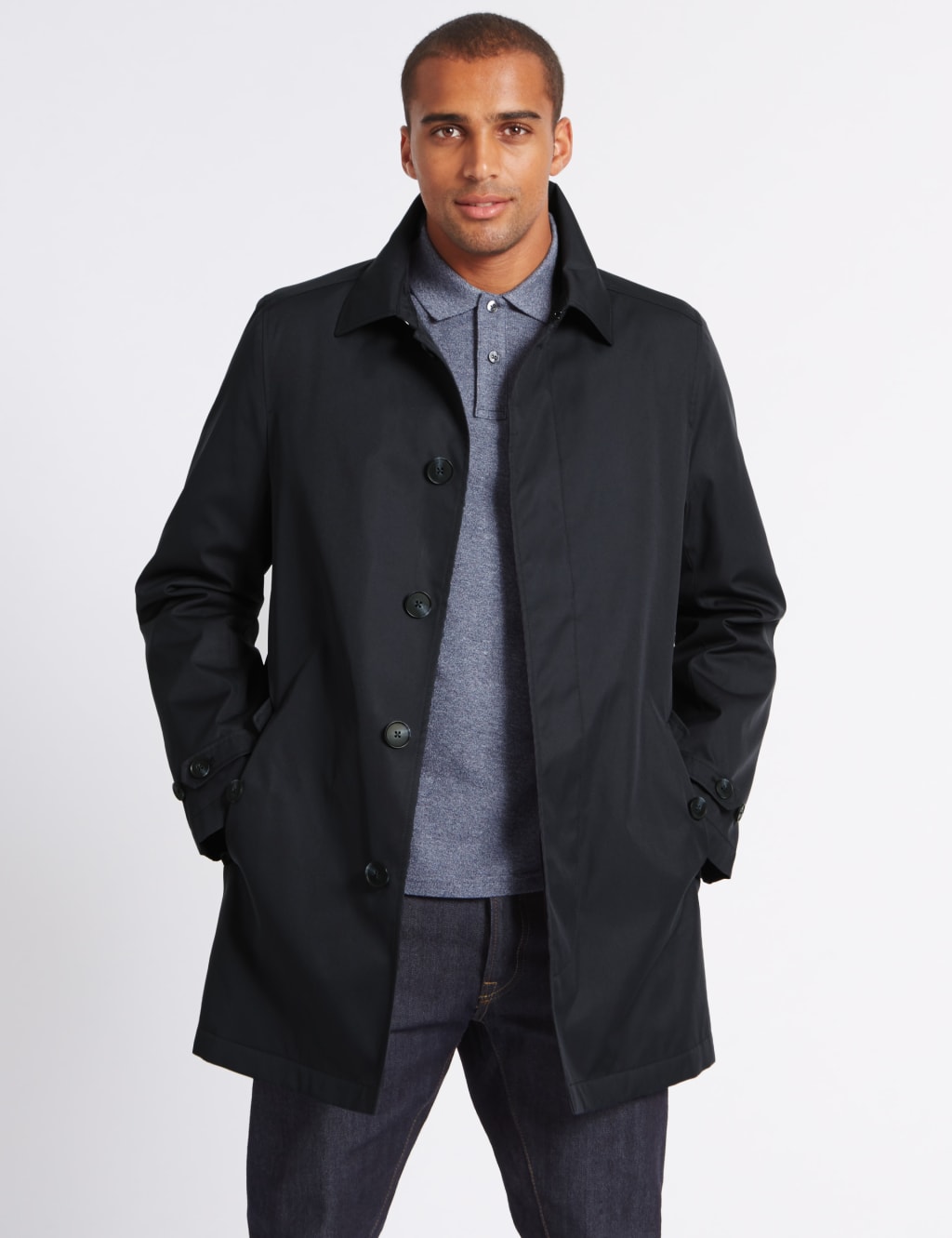 Hooded mac jacket mens sale