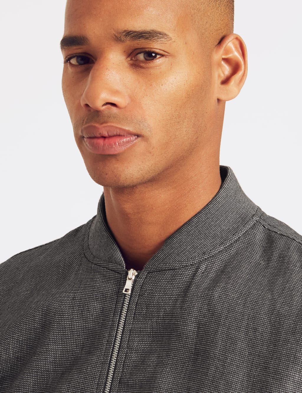 Linen Blend Baseball Bomber Jacket 5 of 7