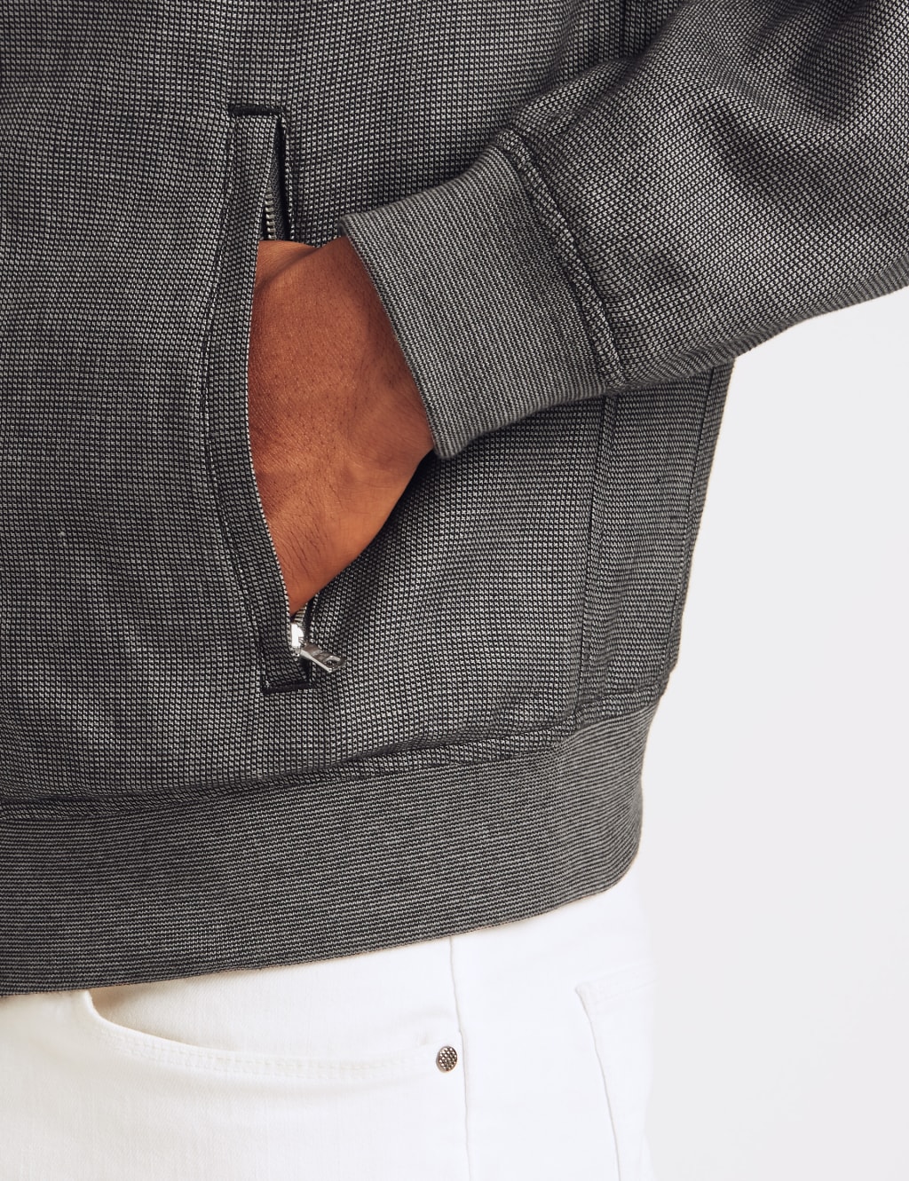 Linen Blend Baseball Bomber Jacket 6 of 7