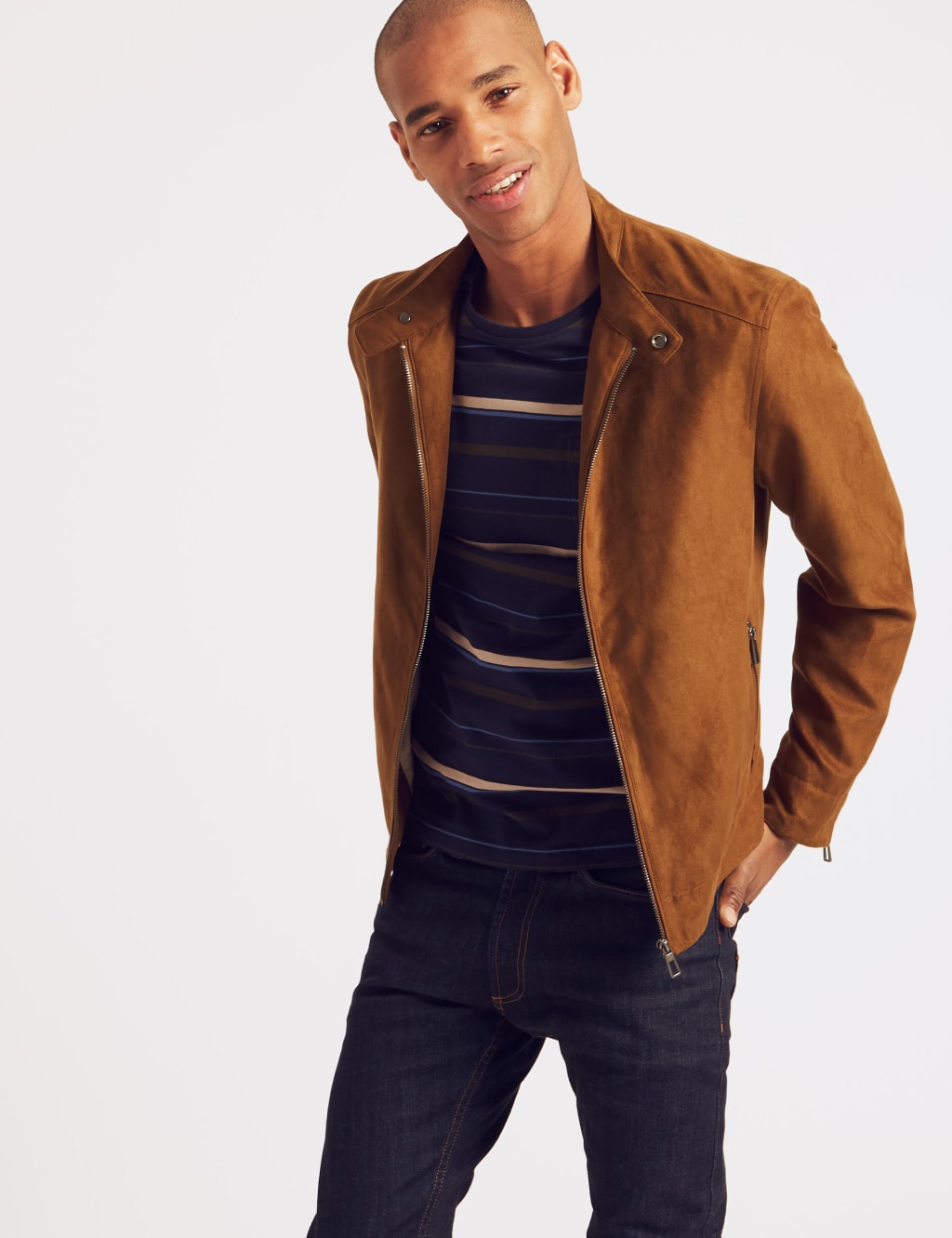 Suede biker jacket men on sale