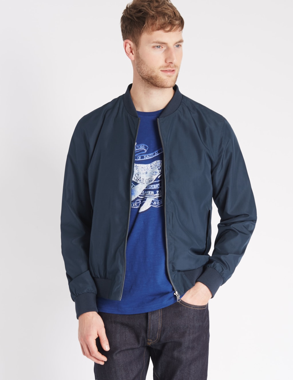 M&s blue jacket store