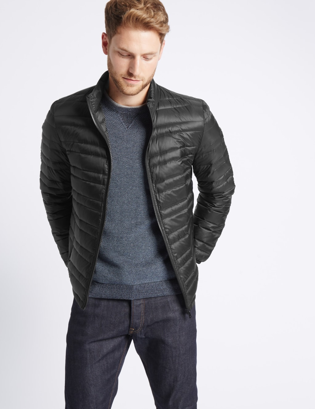 Down Feather Jacket with Stormwear M S Collection M S