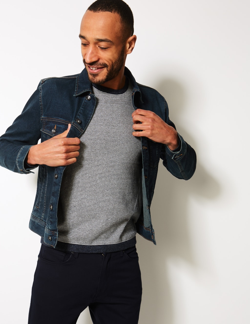 M&s mens denim jacket discount