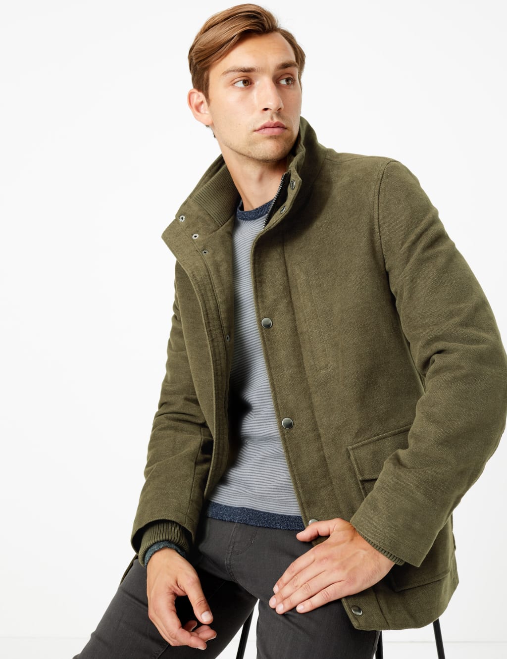 Cotton Rich Italian Moleskin Coat M S Collection M S