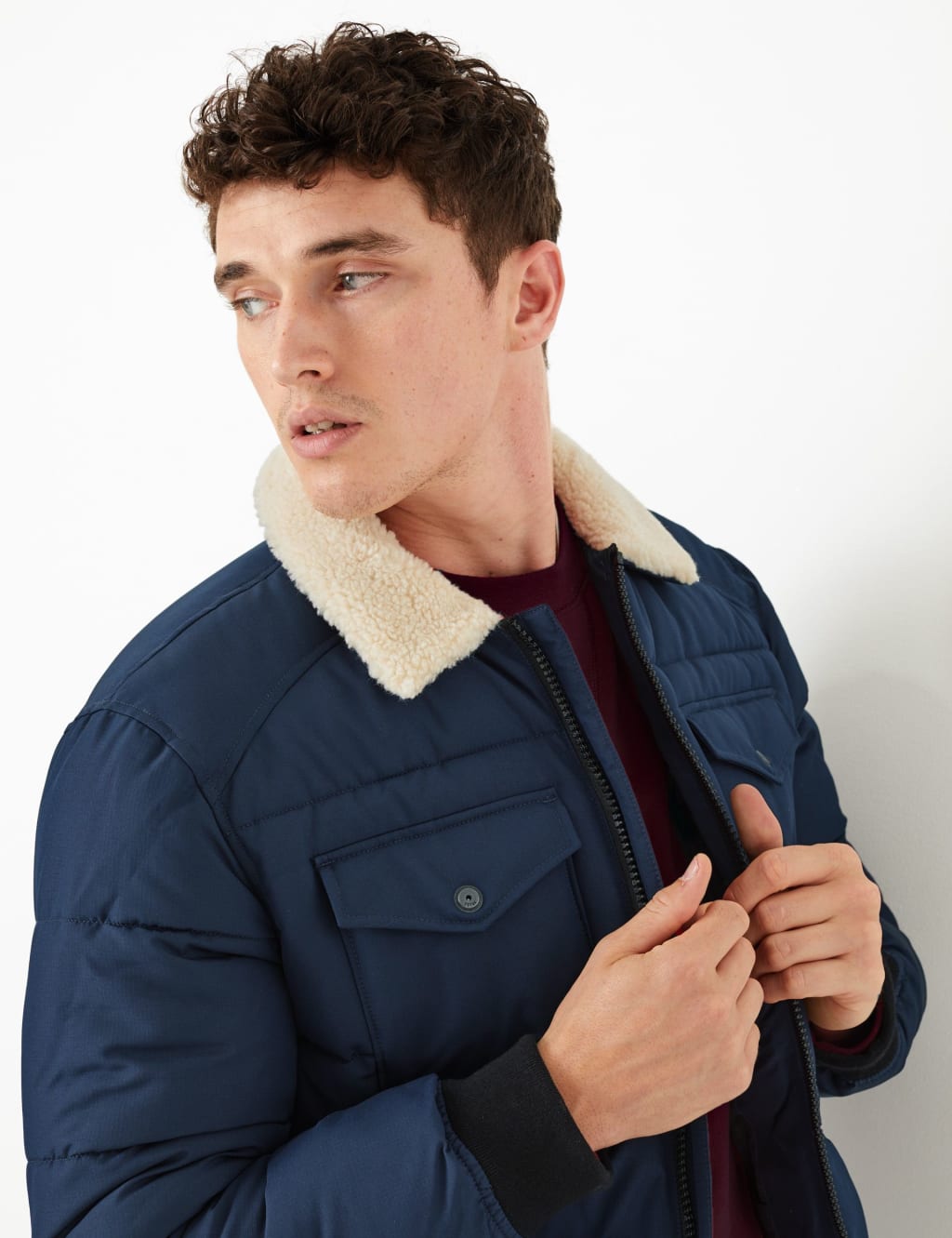 Puffer jacket with collar new arrivals