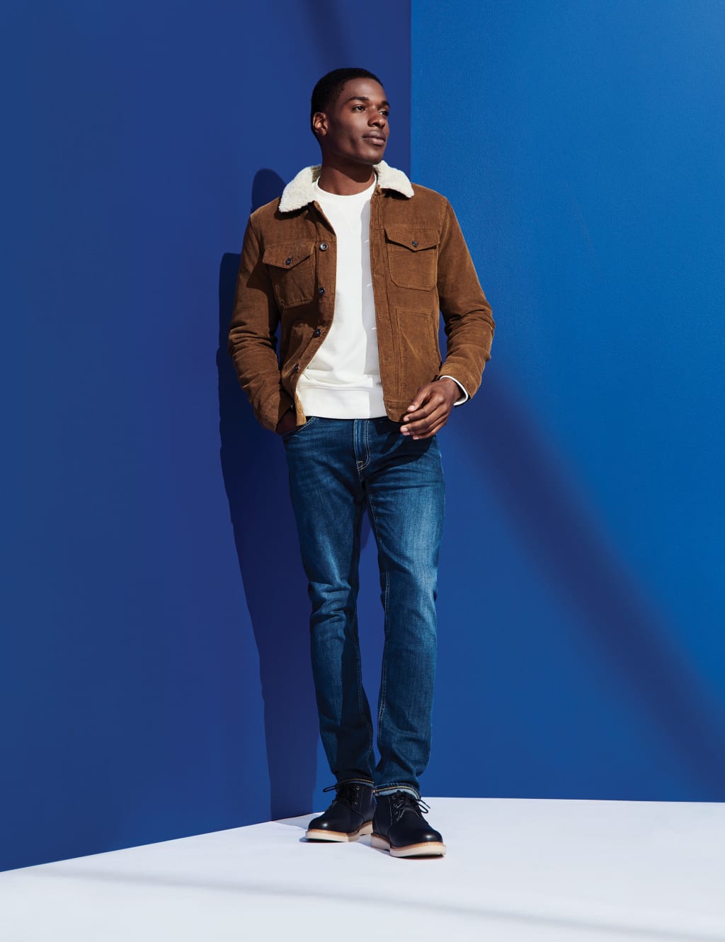 Cotton Borg Lined Cord Trucker Jacket 2 of 5