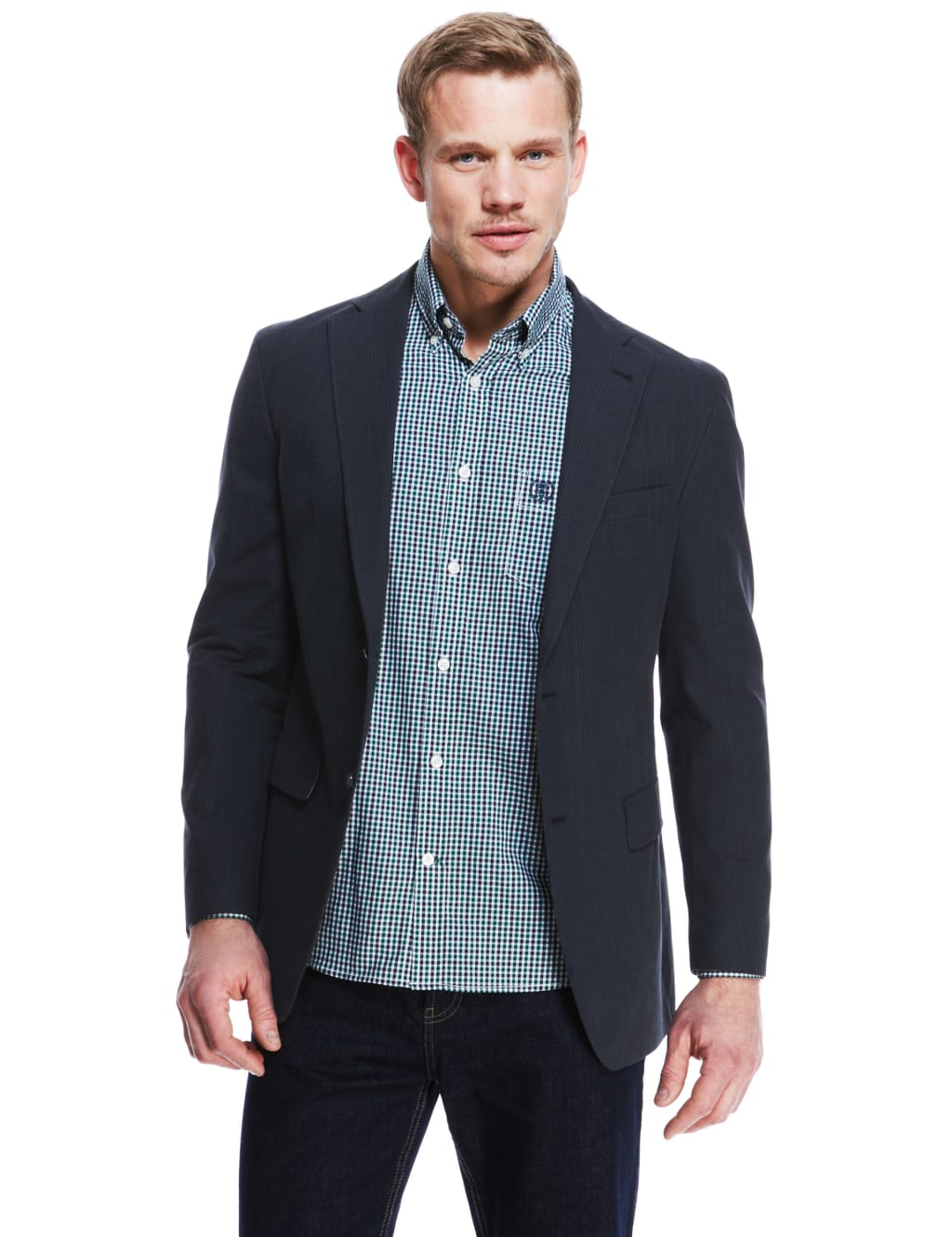 Luxury Pure Cotton Checked Jacket 1 of 5